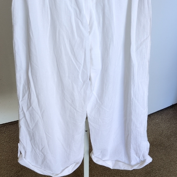 Soft Surroundingswhite 100% cotton wide-leg loose pants with Tie Belt Nwt - Picture 9 of 9